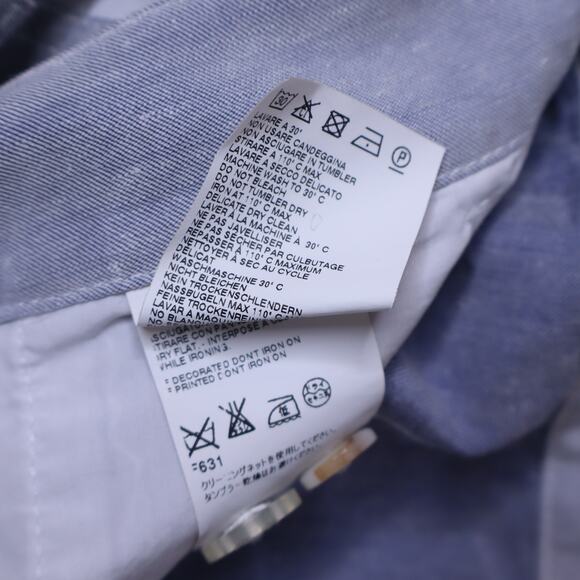 MAISON MARTIN MARGIELA MM6 Patchwork Linen Shorts Blue Casual Women's 38/US 6 - Picture 8 of 9